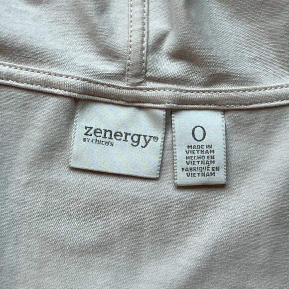 CHICO’S Zenergry Open Front Hoodie. Cardigan, Jacket. Tan, Sz: 0, US 4, Small S - Picture 8 of 9